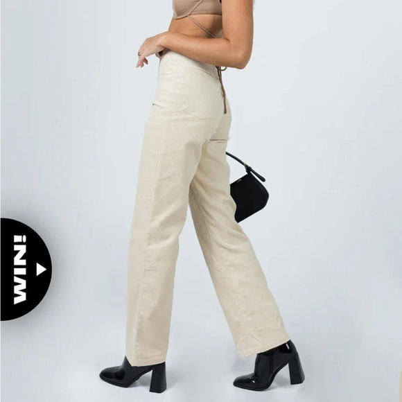 Princess Polly UPTOWN CORD PANT BEIGE size 8 - Picture 16 of 16